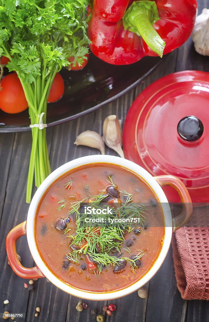 bean soup bean soup in bowl Bean Stock Photo