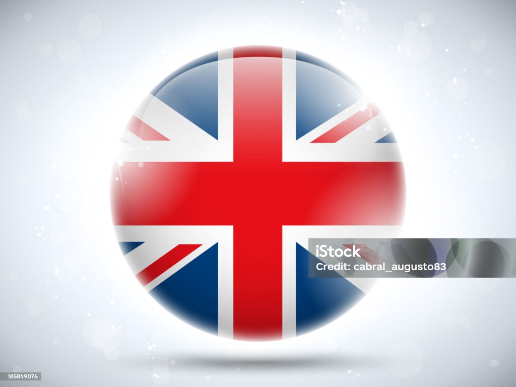 Wielka Brytania Flaga błyszczące przycisk - Grafika wektorowa royalty-free (Flaga Anglii)