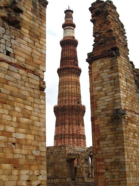 보기 꾸뜹미나르 - quitab minar qutab delhi new delhi 뉴스 사진 이미지