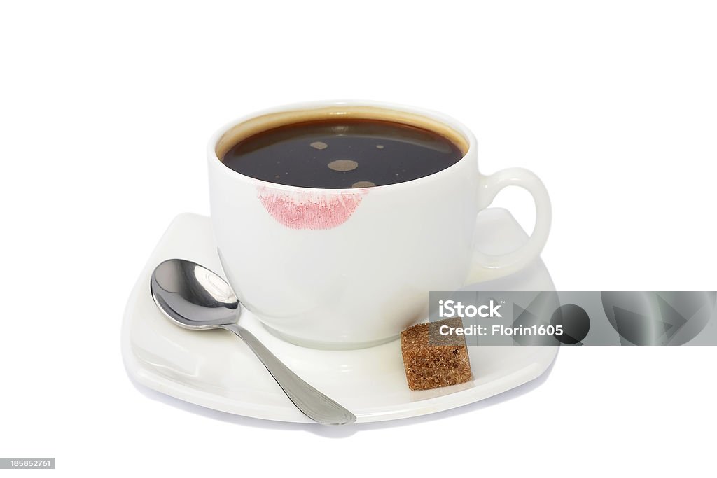 Tasse de café isolé sur blanc d'ambiance - Photo de Blanc libre de droits
