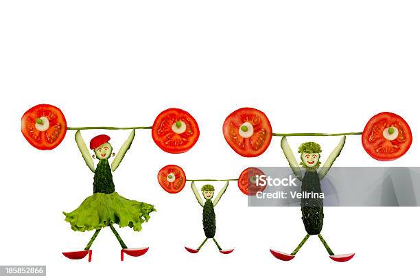 Healthy Eating Funny Little People Of The Cucumber Slices Stock Photo - Download Image Now