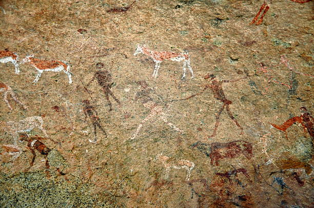 istock White lady wall paintings in Brandberg,Namibia 185853680