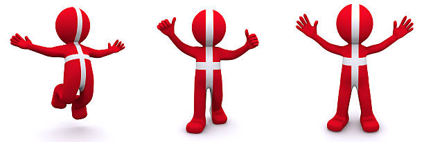 istock 3d character textured with flag of Denmark 185855376