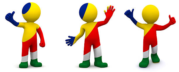 istock 3d character textured with flag of Seychelles 185855395