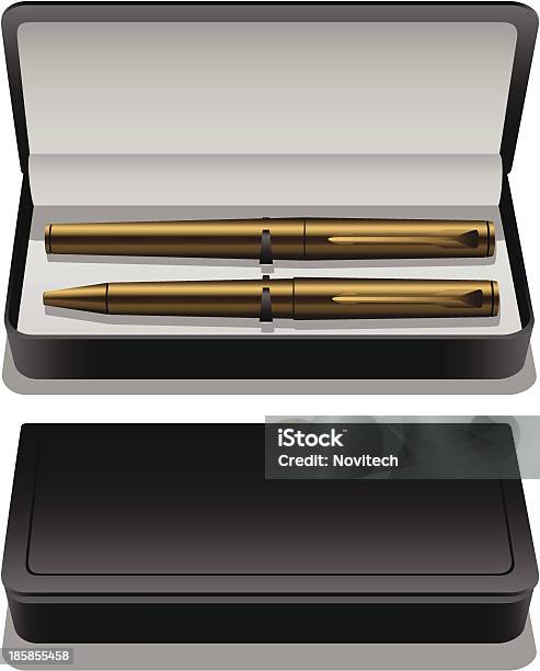 Golden Pen Falls Stock Vektor Art und mehr Bilder von Accessoires - Accessoires, Akademisches Lernen, Am Rand