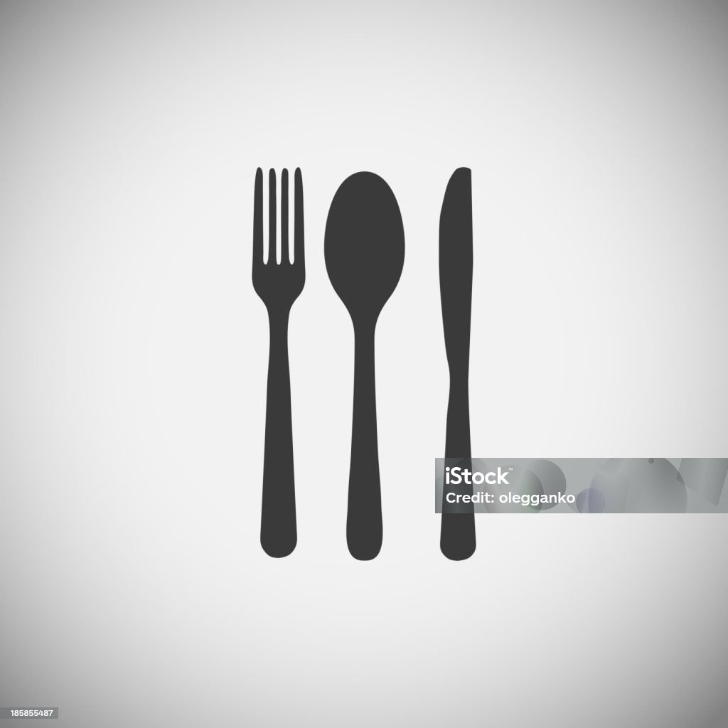 Fork, spoon and knife silhouettes over a gray background Food and drink application icons. EPS10. Contains transparent objects used for shadows drawing, glare and background. Background to give the gloss. Alcohol - Drink stock vector