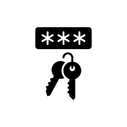 Password icon vector illustration. Key on isolated background. Login sign concept.