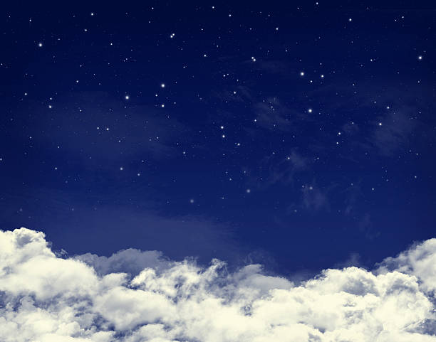 istock Clouds and stars in a night blue sky 185857344