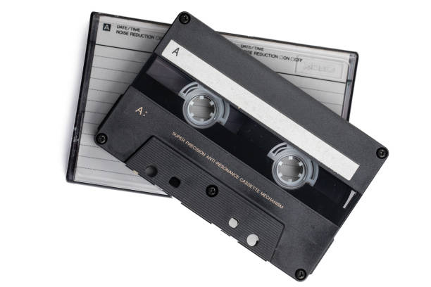 istock Old Cassette Tape on white background 1858577824