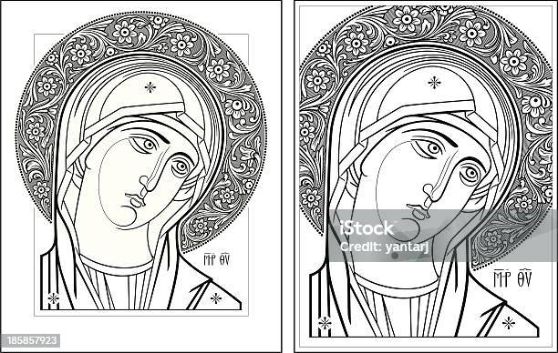 Vetores de Virgin Oplechnaya 1112 Vetor Contorno Da Imagem e mais imagens de Gravura - Gravura, Mãe, Virgem Maria