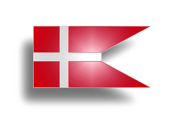 State and war flag and state ensign of Denmark (stylized I).