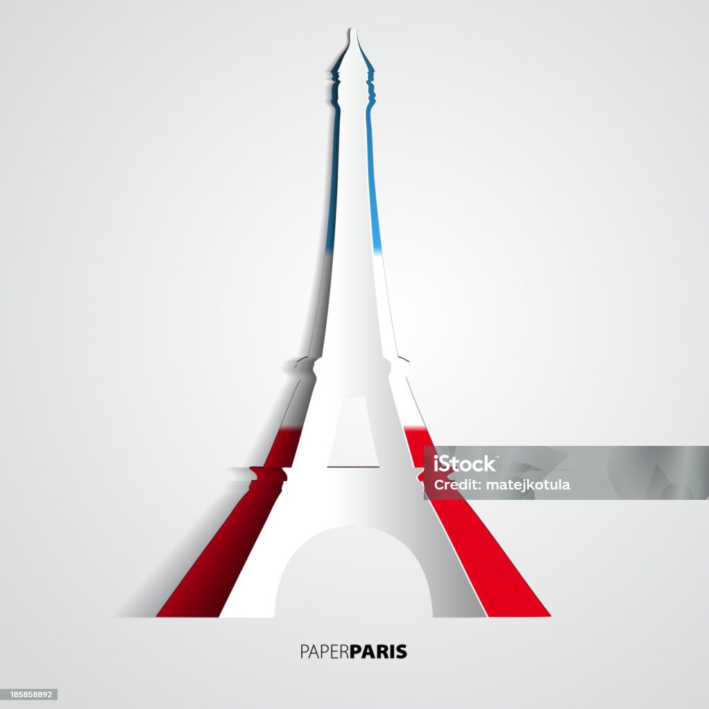 Papier Eiffelturm-Vektor-Illustration-Karte - Lizenzfrei Abstrakt Vektorgrafik