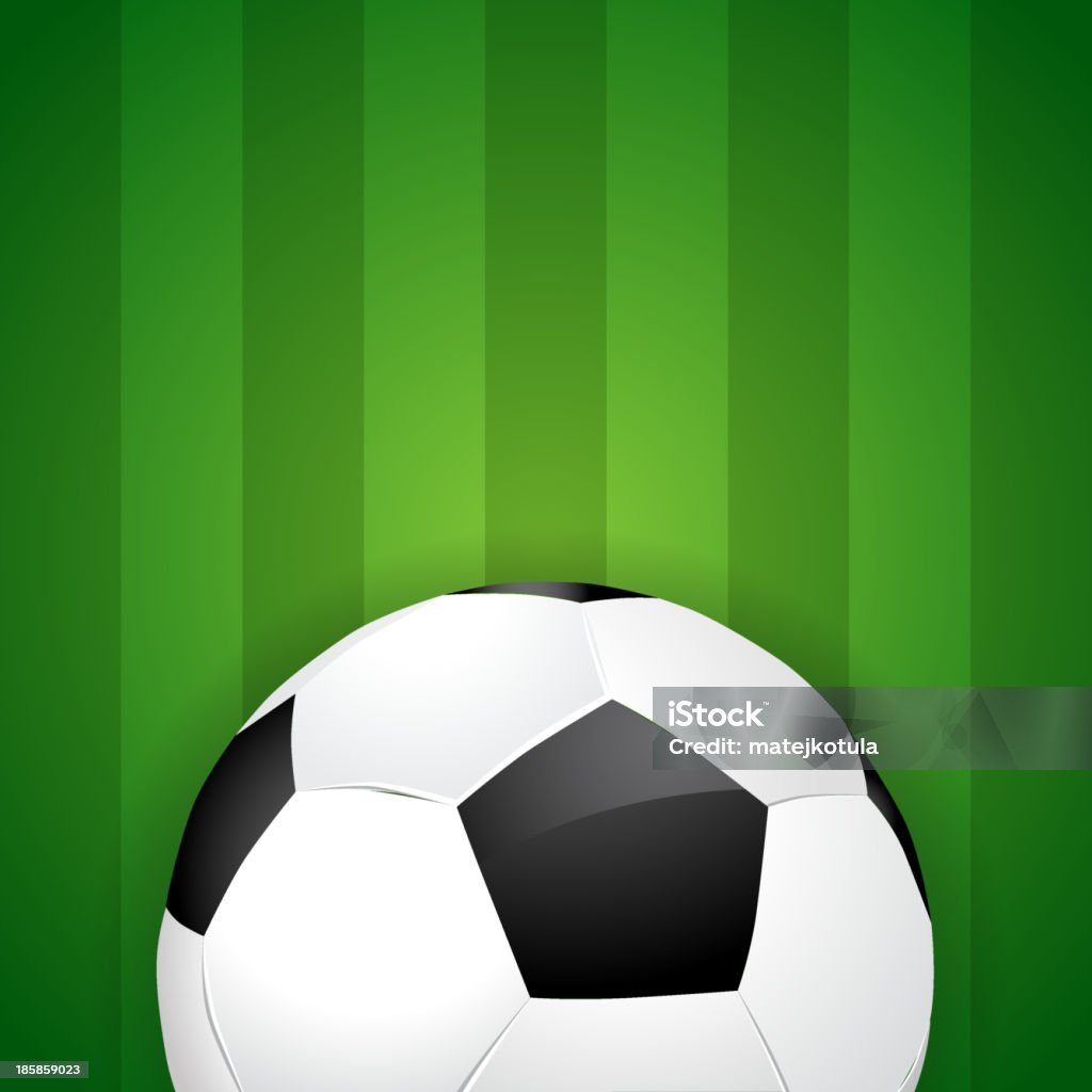 サッカーボールをグリーンフィールドの背景-ベクトル EPS 10 を - おもちゃのロイヤリティフリーベクトルアート