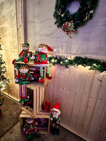 This fun and festive indoor holiday display was observed at the Festival of Trees held in the Darboy Community Park in Appleton, Wisconsin on December 1, 2023 . It also has a walk-through woods trail showcasing spectacular outdoor holiday light displays.