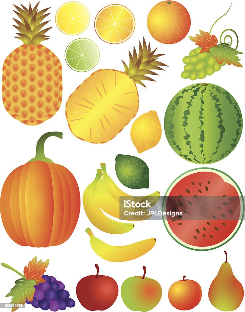 Ensemble de Fruits vecteur Illustration - clipart vectoriel de Agriculture libre de droits