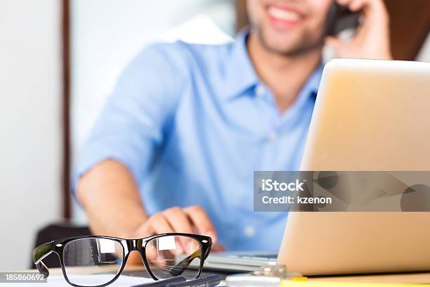 Architect Working At Home Stock Photo - Download Image Now - Adult, Adults Only, Architecture