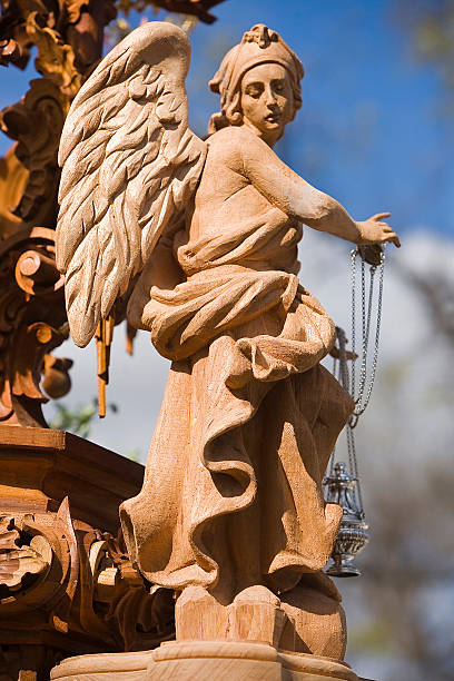 istock Archangel sculpted in cedar wood 185866162