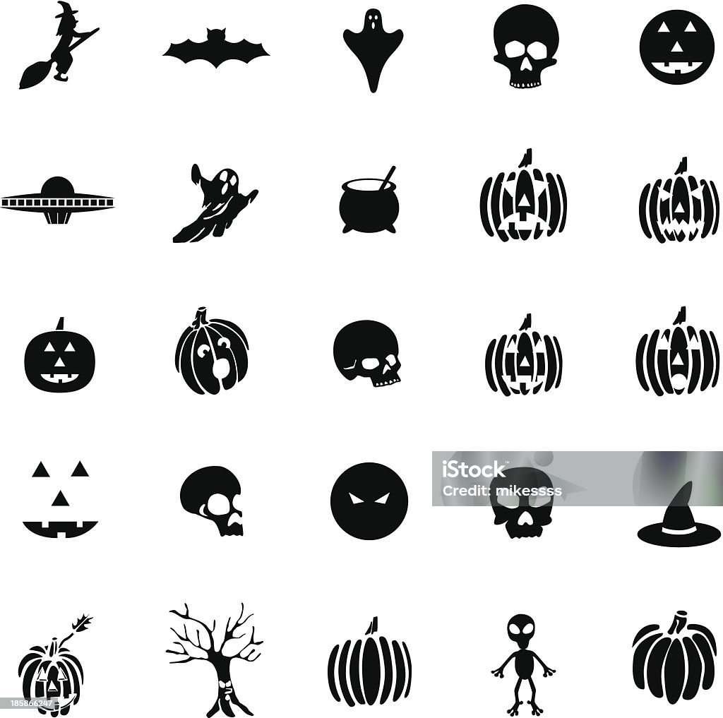 Icono de halloween conjunto - arte vectorial de Antropomórfico libre de derechos