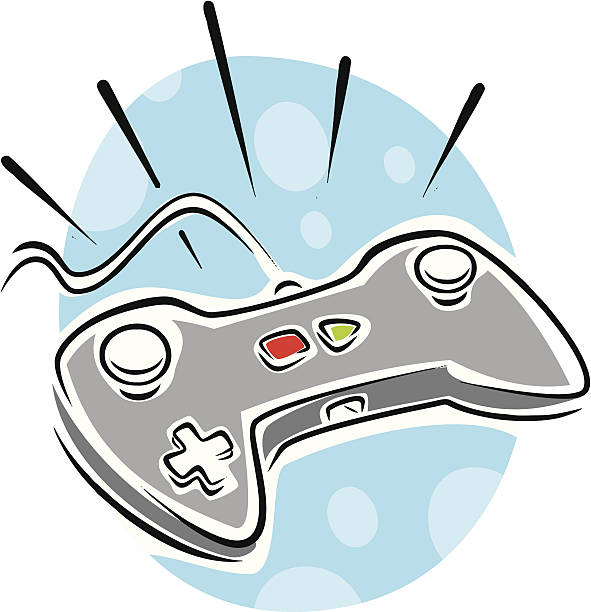 ilustrações de stock, clip art, desenhos animados e ícones de gamepad - gamepad joystick keypad white background