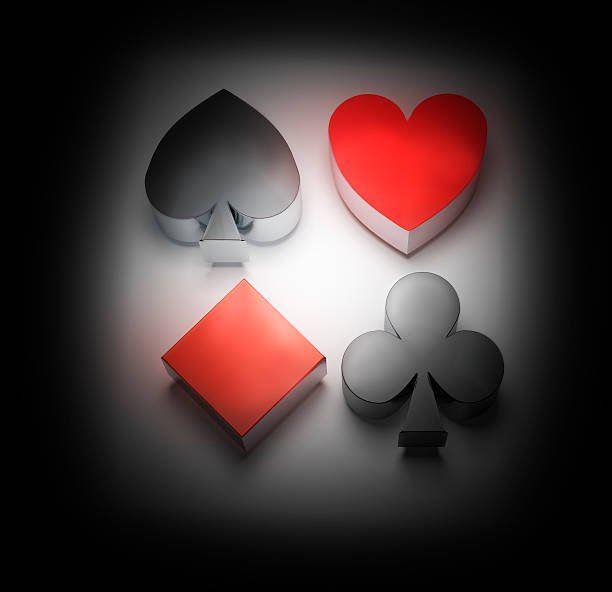 All poker symbols together in 3d