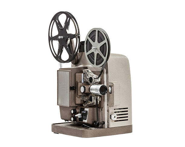 Vintage Home Movie Projector Vintage home movie film projector isolated. vintage movie projector stock pictures, royalty-free photos & images