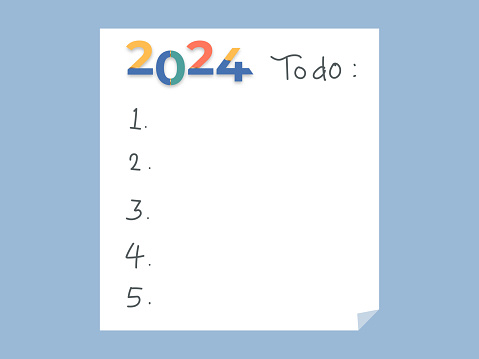 2024 To do list icon with hand drawn text. business diary. stationery notebook