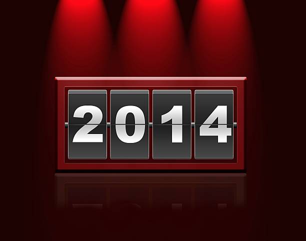 balcão calendário de 2014. - new years eve clock the end new years day - fotografias e filmes do acervo