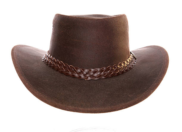 chapeau de cowboy en cuir - cowboy hat photos et images de collection