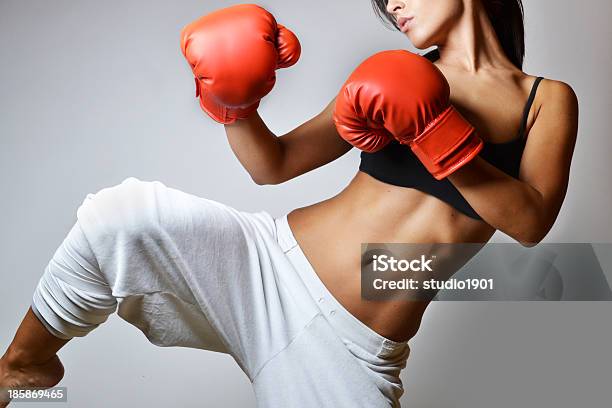 Beautiful Woman Boxing Stock Photo - Download Image Now - Kickboxing, Women, Boxing - Sport