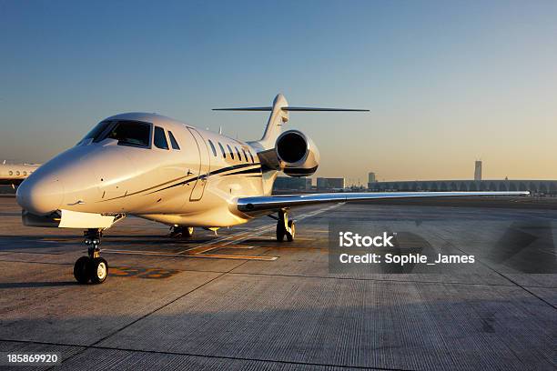 Beautiful Shape Of A Private Jet Stock Photo - Download Image Now - Corporate Jet, Privacy, Airplane