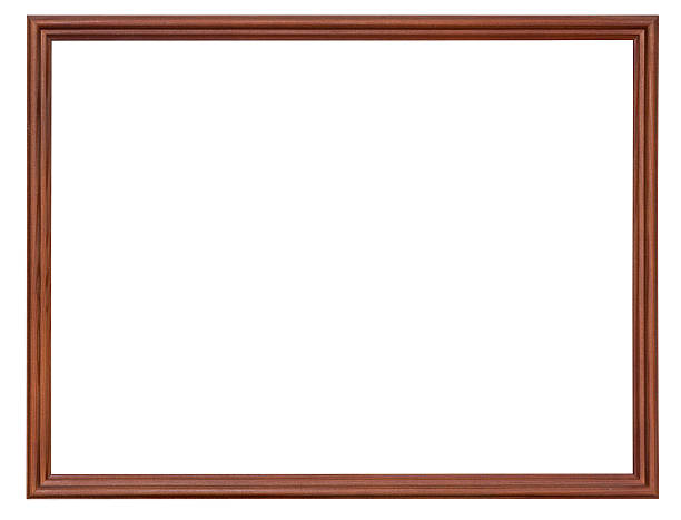 istock narrow dark brown wooden picture frame 185874239