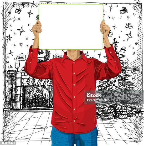 Man With Write Board Against His Head Stock Illustration - Download Image Now - Adult, Adults Only, Chalkboard - Visual Aid