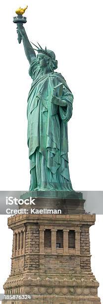 Estátua Da Liberdade Viradas Para A Esquerda No Fundo Branco - Fotografias de stock e mais imagens de Estátua da Liberdade - Cidade De Nova Iorque
