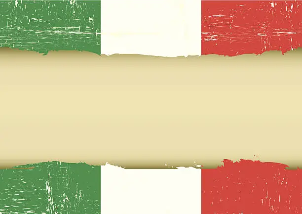 Vector illustration of Italian scratched flag