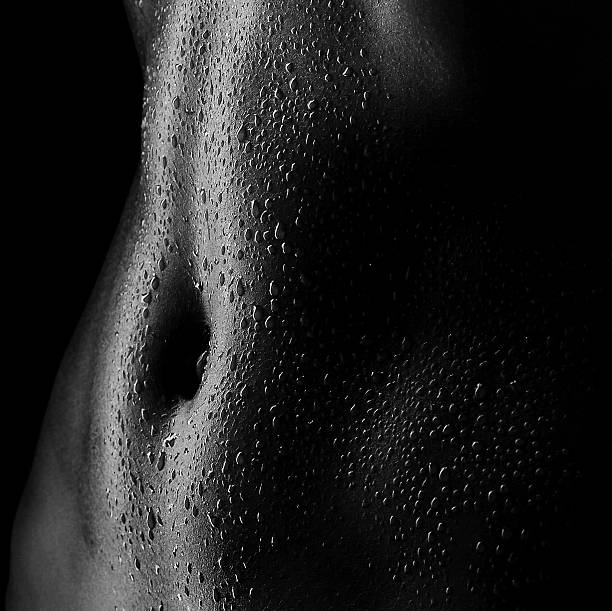 istock sweaty women body, ABS, abdominal muscles 185878161