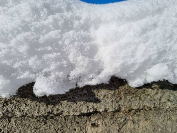 istock White snow on a concrete block 1858787370
