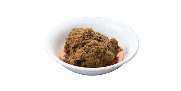 Rendang, Indonesian food, snacks, treats white background