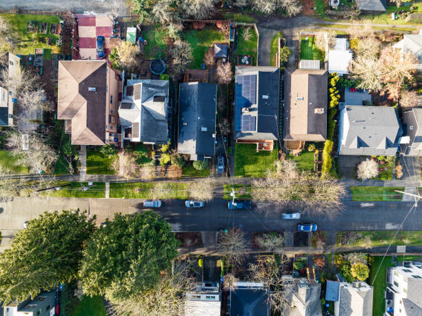 istock Solar Panels On City Houses 1858798367
