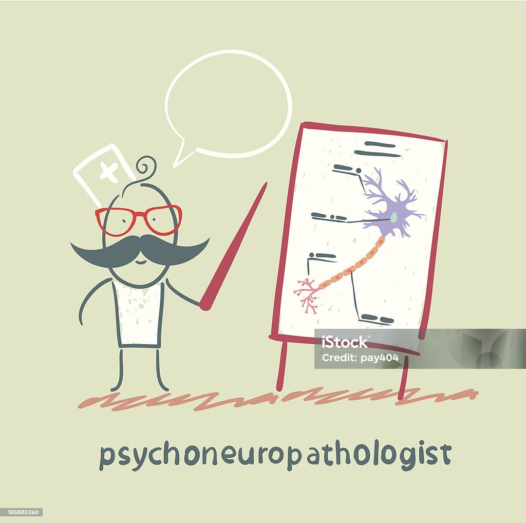 psychoneuropathologist proporciona una presentación - arte vectorial de Acurrucado libre de derechos