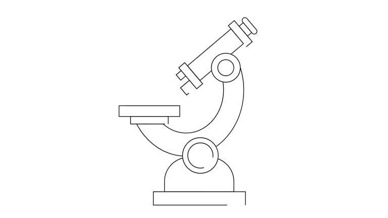 animated sketch of the microscope icon