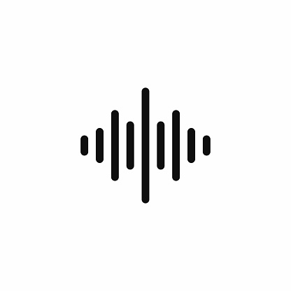 Sound wave icon isolated on white background