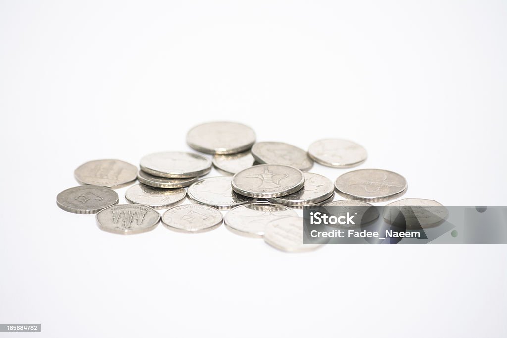 Emirati Arabi Uniti-Dirham monete - Foto stock royalty-free di Argentato