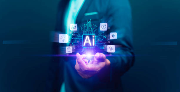 istock Human connection and artificial intelligence (Ai) concept, generate innovative futuristic new things together, artificial intelligence exchange smart creativity, robot brain and human connection. 1858849435
