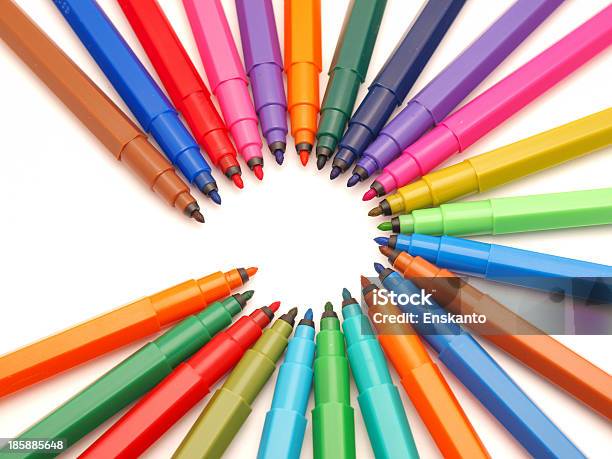 Цвет Кончик Ручки Из Фетра — стоковые фотографии и другие картинки Без людей - Без людей, Блестящий, Вариация