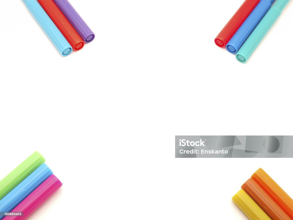 Lápices de colores fieltro punta - Foto de stock de Aire libre libre de derechos