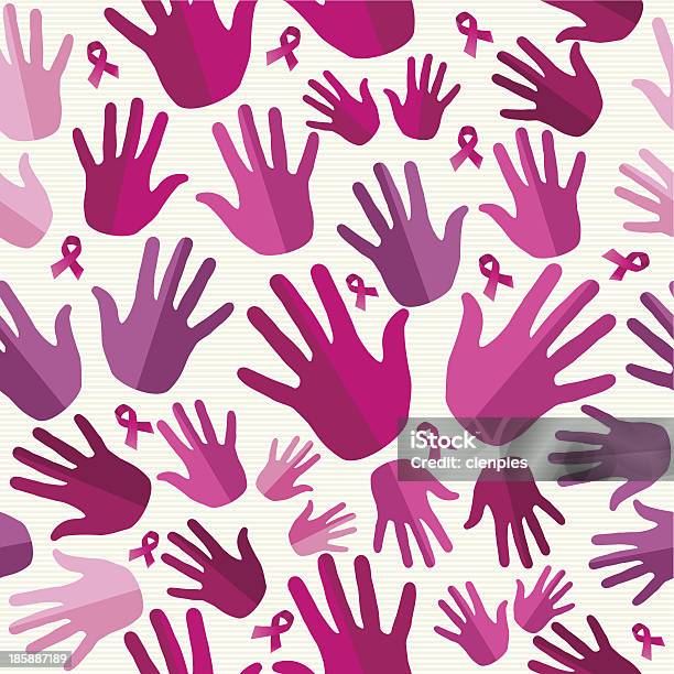 Breast Cancer Awareness Ribbon Frauen Hände Nahtlose Muster Stock Vektor Art und mehr Bilder von Abzeichen