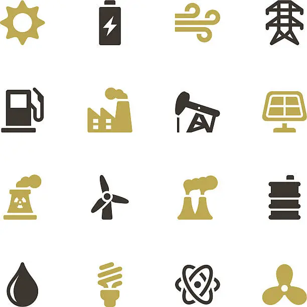 Vector illustration of Energy and Industry Icons - Color Series