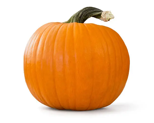 pumpkin with clipping path over white background