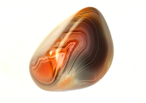 close up on Botswana agate isolated on white background