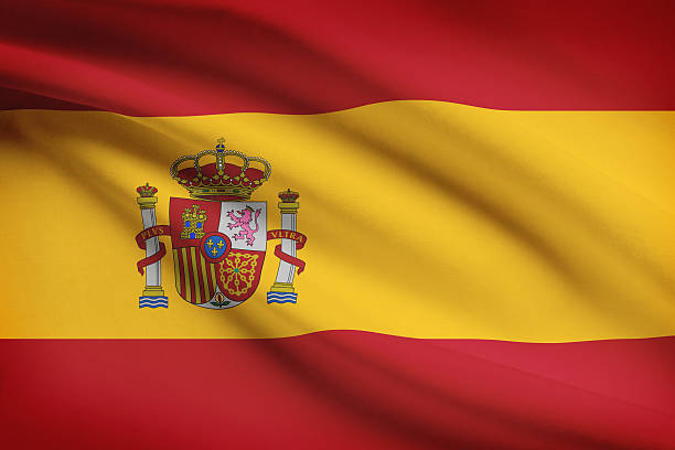 istock Series - ruffled flags. Kingdom of Spain. 185890083
